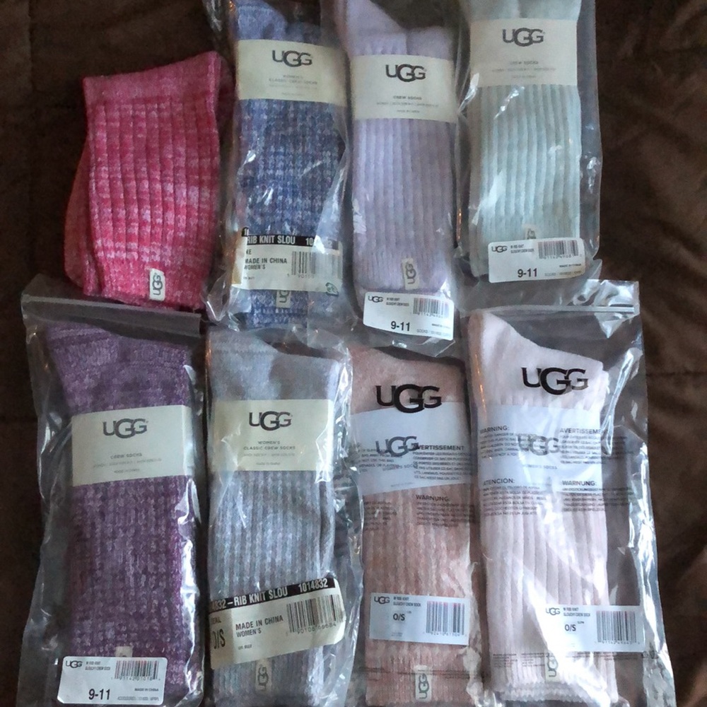 UGG Slouch Crew Socks Boot Blue Pink Grey Brown Green Soft Bed Valentines Gift - Picture 3 of 11